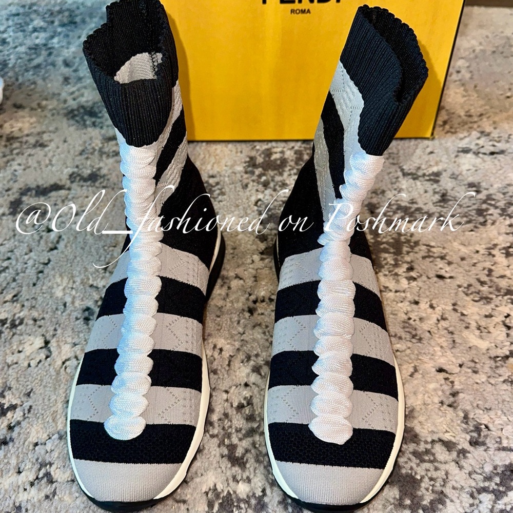 ASO Blac Chyna 🎬 - NWOT FENDI High Top Sock Sneakers - Picture 9 of 17